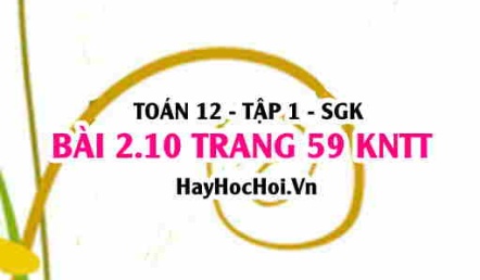 Bài 2.10 trang 59 Toán 12 tập 1 Kết nối tri thức